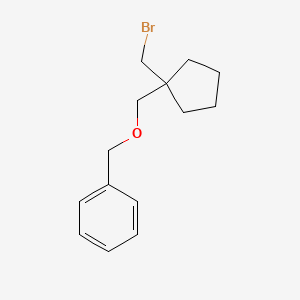 molecular formula C14H19BrO B13195508 (([1-(Bromomethyl)cyclopentyl]methoxy)methyl)benzene 