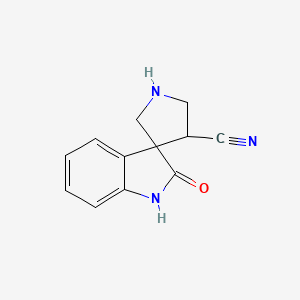 molecular formula C12H11N3O B13195509 2-Oxo-1,2-dihydrospiro[indole-3,3'-pyrrolidine]-4'-carbonitrile 