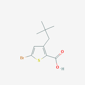 molecular formula C10H13BrO2S B13195533 5-Bromo-3-(2,2-dimethylpropyl)thiophene-2-carboxylic acid 