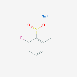 molecular formula C7H6FNaO2S B13195569 Sodium 2-fluoro-6-methylbenzene-1-sulfinate 