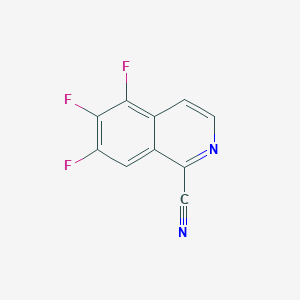 molecular formula C10H3F3N2 B13195596 5,6,7-Trifluoroisoquinoline-1-carbonitrile 