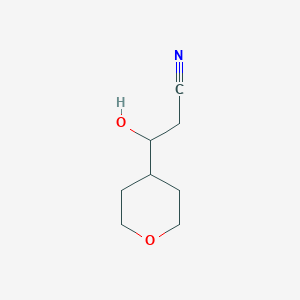 3-Hydroxy-3-(oxan-4-yl)propanenitrile