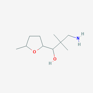 molecular formula C10H21NO2 B13195627 3-Amino-2,2-dimethyl-1-(5-methyloxolan-2-YL)propan-1-OL 