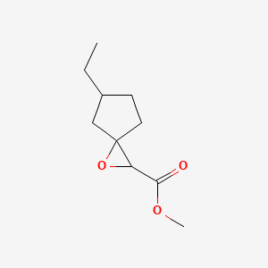 molecular formula C10H16O3 B13195673 Methyl 5-ethyl-1-oxaspiro[2.4]heptane-2-carboxylate 