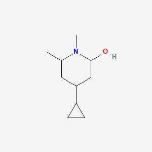 molecular formula C10H19NO B13195738 4-Cyclopropyl-1,6-dimethylpiperidin-2-ol 