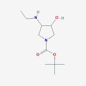 molecular formula C11H22N2O3 B13195767 tert-Butyl 3-(ethylamino)-4-hydroxypyrrolidine-1-carboxylate 