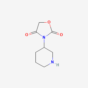 molecular formula C8H12N2O3 B13195782 3-(Piperidin-3-yl)-1,3-oxazolidine-2,4-dione 