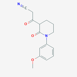 molecular formula C15H16N2O3 B13195788 3-[1-(3-Methoxyphenyl)-2-oxopiperidin-3-yl]-3-oxopropanenitrile 