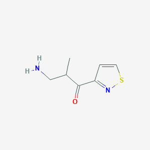 molecular formula C7H10N2OS B13195801 3-Amino-2-methyl-1-(1,2-thiazol-3-yl)propan-1-one 