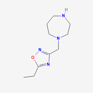 molecular formula C10H18N4O B13195829 1-[(5-Ethyl-1,2,4-oxadiazol-3-yl)methyl]-1,4-diazepane 