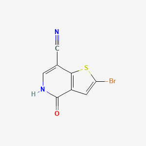 molecular formula C8H3BrN2OS B1319587 2-Bromo-4-oxo-4,5-dihydrothieno[3,2-c]pyridine-7-carbonitrile CAS No. 55040-43-2