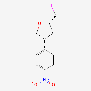 molecular formula C11H12INO3 B13195892 (2S,4R)-2-(Iodomethyl)-4-(4-nitrophenyl)oxolane 