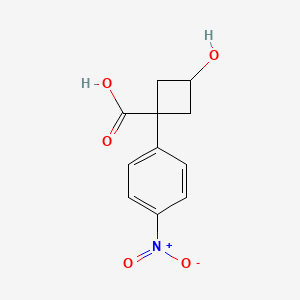 (1S,3s)-3-hydroxy-1-(4-nitrophenyl)cyclobutane-1-carboxylic acid