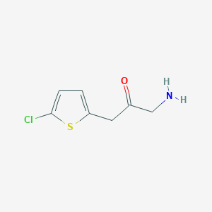 molecular formula C7H8ClNOS B13195964 1-Amino-3-(5-chlorothiophen-2-yl)propan-2-one 