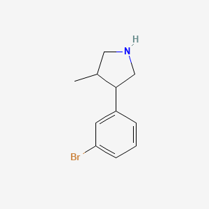 molecular formula C11H14BrN B13196040 3-(3-Bromophenyl)-4-methylpyrrolidine 