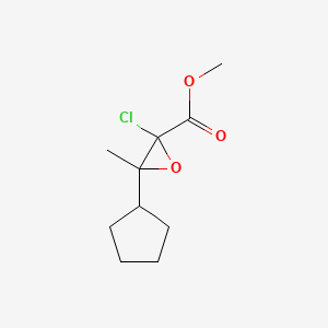 molecular formula C10H15ClO3 B13196048 Methyl 2-chloro-3-cyclopentyl-3-methyloxirane-2-carboxylate 