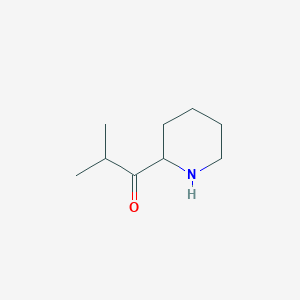 molecular formula C9H17NO B13196059 2-Methyl-1-(piperidin-2-yl)propan-1-one 