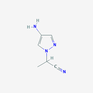 molecular formula C6H8N4 B13196068 2-(4-Amino-1H-pyrazol-1-YL)propanenitrile 