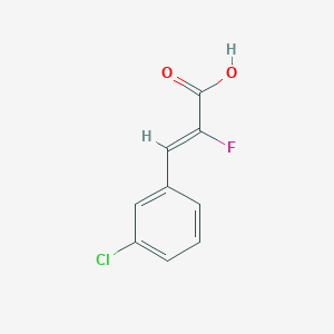 molecular formula C9H6ClFO2 B13196076 (2Z)-3-(3-Chlorophenyl)-2-fluoroprop-2-enoic acid 