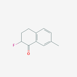 molecular formula C11H11FO B13196083 2-Fluoro-7-methyl-1,2,3,4-tetrahydronaphthalen-1-one 