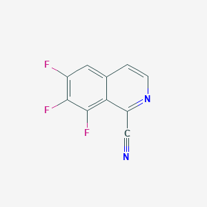 molecular formula C10H3F3N2 B13196091 6,7,8-Trifluoroisoquinoline-1-carbonitrile 