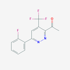 1-[6-(2-Fluorophenyl)-4-(trifluoromethyl)pyridazin-3-yl]ethan-1-one