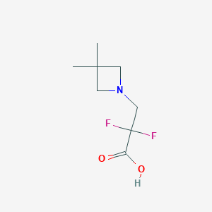 molecular formula C8H13F2NO2 B13196160 3-(3,3-Dimethylazetidin-1-yl)-2,2-difluoropropanoic acid 