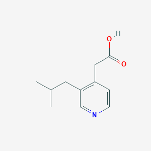 molecular formula C11H15NO2 B13196172 2-[3-(2-Methylpropyl)pyridin-4-yl]acetic acid 