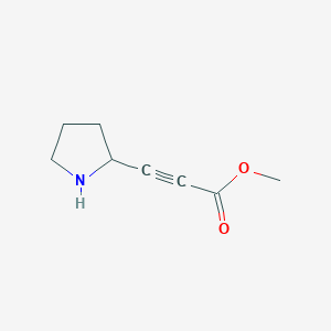 molecular formula C8H11NO2 B13196181 Methyl 3-(pyrrolidin-2-yl)prop-2-ynoate 