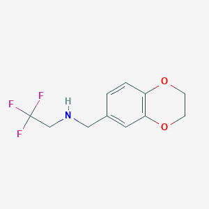 molecular formula C11H12F3NO2 B13196188 (2,3-Dihydro-1,4-benzodioxin-6-ylmethyl)(2,2,2-trifluoroethyl)amine 