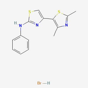 molecular formula C14H14BrN3S2 B13196197 2',4'-Dimethyl-N-phenyl-[4,5'-bithiazol]-2-amine hydrobromide 