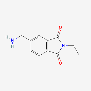 molecular formula C11H12N2O2 B13196204 5-(Aminomethyl)-2-ethyl-2,3-dihydro-1H-isoindole-1,3-dione 