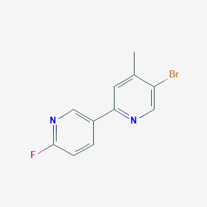 molecular formula C11H8BrFN2 B13196214 5-Bromo-2-(6-fluoropyridin-3-yl)-4-methylpyridine 