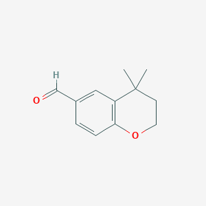 molecular formula C12H14O2 B1319626 4,4-二甲基色苷-6-甲醛 CAS No. 107430-96-6
