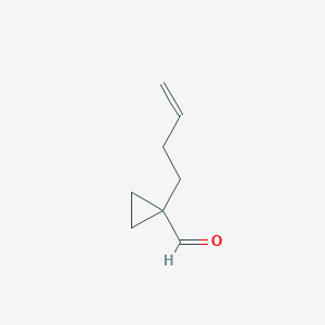 molecular formula C8H12O B13196316 1-(But-3-en-1-yl)cyclopropane-1-carbaldehyde 