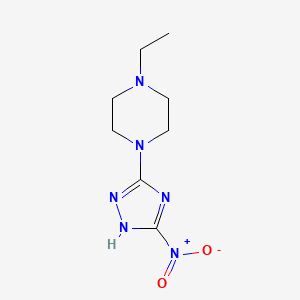 molecular formula C8H14N6O2 B13196359 1-Ethyl-4-(5-nitro-4H-1,2,4-triazol-3-yl)piperazine 