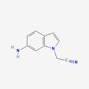 molecular formula C10H9N3 B13196385 2-(6-amino-1H-indol-1-yl)acetonitrile 