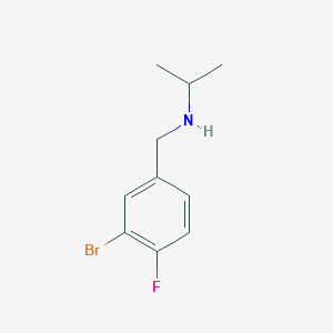 molecular formula C10H13BrFN B13196386 [(3-Bromo-4-fluorophenyl)methyl](propan-2-yl)amine 