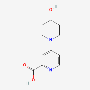 molecular formula C11H14N2O3 B13196435 4-(4-Hydroxypiperidin-1-yl)pyridine-2-carboxylic acid 