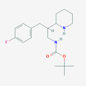 tert-butyl N-[3-(4-fluorophenyl)-2-(piperidin-2-yl)propyl]carbamate