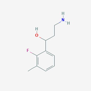 molecular formula C10H14FNO B13196455 3-Amino-1-(2-fluoro-3-methylphenyl)propan-1-OL 