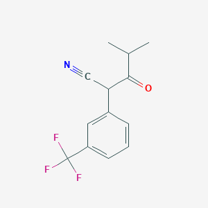 molecular formula C13H12F3NO B13196459 4-Methyl-3-oxo-2-[3-(trifluoromethyl)phenyl]pentanenitrile 