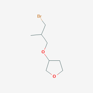 molecular formula C8H15BrO2 B13196466 3-(3-Bromo-2-methylpropoxy)oxolane 