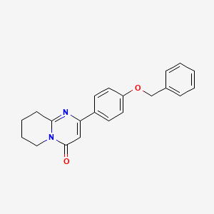 molecular formula C21H20N2O2 B13196471 2-[4-(Benzyloxy)phenyl]-4H,6H,7H,8H,9H-pyrido[1,2-a]pyrimidin-4-one 