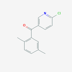 molecular formula C14H12ClNO B1319650 2-Chloro-5-(2,5-dimethylbenzoyl)pyridine CAS No. 80100-54-5