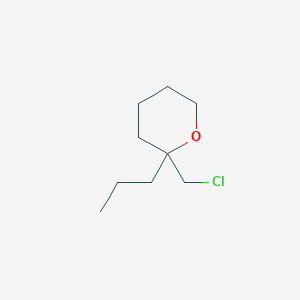 molecular formula C9H17ClO B13196501 2-(Chloromethyl)-2-propyloxane 