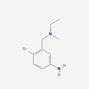 molecular formula C10H15BrN2 B13196548 4-Bromo-3-([ethyl(methyl)amino]methyl)aniline 