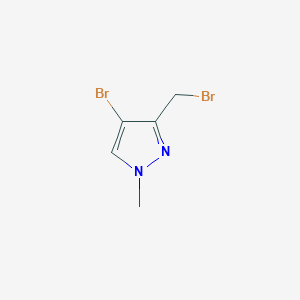 molecular formula C5H6Br2N2 B13196614 4-Bromo-3-(bromomethyl)-1-methyl-1H-pyrazole 