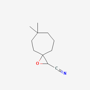 molecular formula C11H17NO B13196618 6,6-Dimethyl-1-oxaspiro[2.6]nonane-2-carbonitrile 