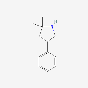 molecular formula C12H17N B13196620 2,2-Dimethyl-4-phenylpyrrolidine 